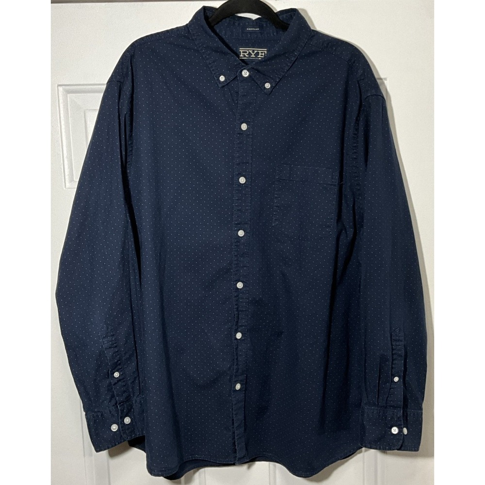 Hawker Rye Short Sleeve Button Up Blue Shirt Men's XXL